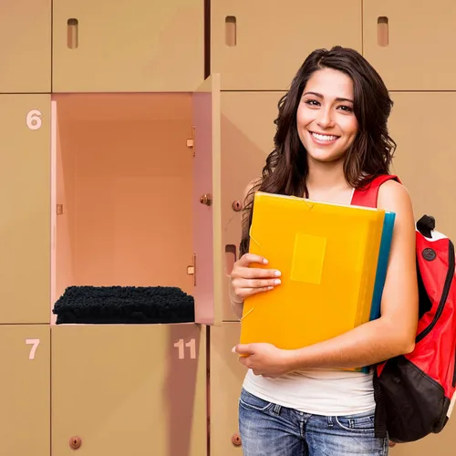 Miniatura 7 de Organizador de estante para casillero y kit de decoración con alfombra para casillero, adecuado para la escuela, oficina, elementos esenciales