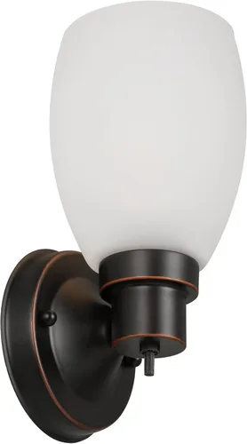 Miniatura 13 de Design House Lydia - Aplique de pared, 1 luz, vidrio esmerilado, regulable, interruptor de encendido/apagado giratorio, níquel satinado, 4.88