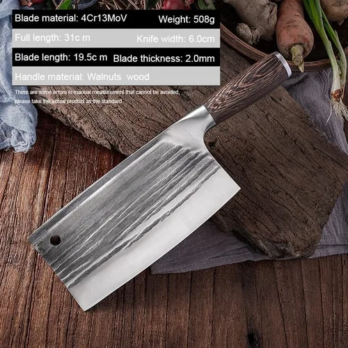 Miniatura 2 de Cuchillo de carnicero de carne, cuchillo forjado a mano, corte de huesos, acero de alto carbono, cuchillo de carnicero de carne resistente, cuchillo