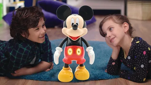 Miniatura 7 de LEXiBOOK - Disney - Robot de Mickey bilingüe - Inglés/Español, 100 cuestionarios educativos, efectos de luz, baile, programable, articulado