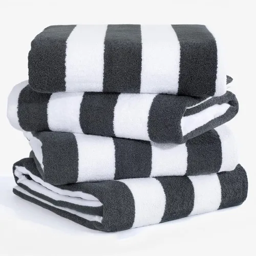 Miniatura 17 de American Soft Linen Cabana - Toallas de playa a rayas, 30 x 60 pulgadas, 4 piezas, toallas de piscina de gran tamaño, secado rápido, sin arena, Beige