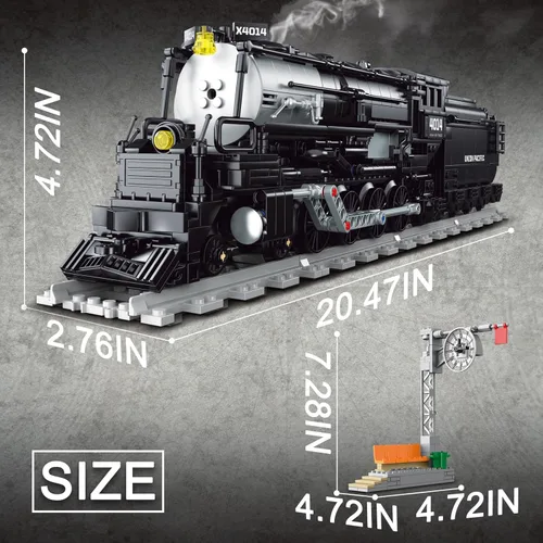 Miniatura 5 de Juego de construcción de tren urbano para adultos, juegos de juguetes de construcción de tren tronco para niños y niñas de 8 a 14 años de Navidad