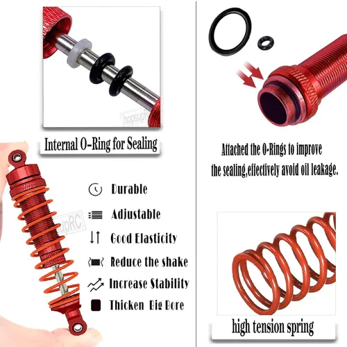 Miniatura 4 de Pieza de actualizaciones para 1/10 Slash/Rustler/Stampede/Hoss 4x4 VXL 4wd, amortiguador RC de gran diámetro completo y bloques de dirección