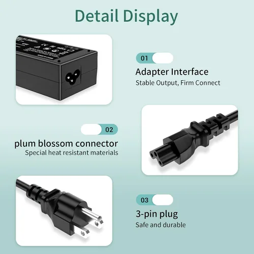 Miniatura 5 de Cargador adaptador de CA de 65 W para cargador Dell Inspiron 15 3000 5000 7000 3552 3558 3576 3580 5551 5557 5558 5559 5566 5567 5568 5570 5582 5583