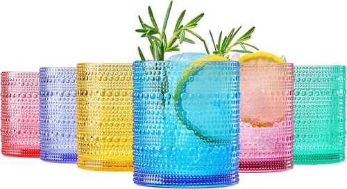 Miniatura 10 de Khen - Juego de 4 vasos de plástico con cuentas de acrílico transparentes y diseño de tachuelas, irrompibles y a prueba de roturas, libres de BPA
