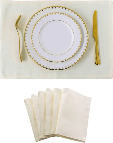 Miniatura 18 de Juego de 6 manteles individuales resistentes al calor para mesa de comedor y cocina de Home Brilliant, manteles individuales para mesa de comedor