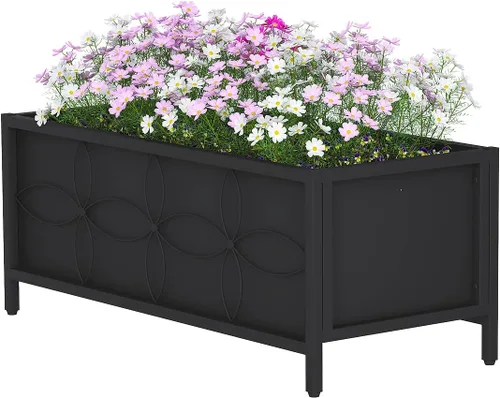 Miniatura 11 de Zhongma Macetero de metal con enrejado elevado con enrejado para plantas trepadoras de vid y flores (12.8 x 35.43 x 74 pulgadas), pantalla