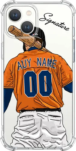 Miniatura 34 de Funda de béisbol transparente con nombre y número personalizados para iPhone 17 Air 16 15 Pro Max 14 13 Mini 12 11 Xs Xr SE3 8 7 6 Plus, con 4