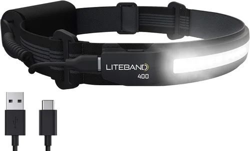Miniatura 12 de OPTIMAL VENTURES Linterna Frontal LED Liteband Súper Ligera Flex de 300 Lúmenes, Lámpara de Cabeza Brillante, Linternas Frontales con Pilas AAA