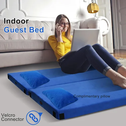 Miniatura 8 de Colchoneta de espuma viscoelástica para camping, colchón de piso grueso y cómodo para adultos con fondo impermeable y antideslizante, colchón