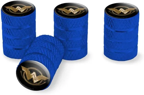 GRAPHICS & MORE Wonder Woman Película Logotipo de Lazo Dorado Tapones para Válvulas de Neumáticos de Aluminio Azul