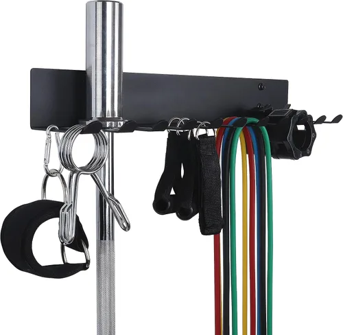 Miniatura 4 de Estante de almacenamiento para gimnasio, soporte de banda de resistencia, soporte de pared, resistente para gimnasio en casa, soporte de 11 puntas