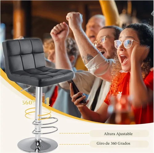 Miniatura 5 de DUMOS Juego de 4 Taburetes de Bar, Taburetes de Bar de Altura de Mostrador de 24 Pulgadas, Taburetes Modernos de Cocina Tapizados con Base de Metal