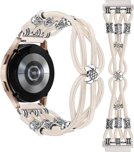 Miniatura 18 de TOYOUTHS Correa bohemia con cuentas compatible con Samsung Galaxy Watch 7, 6, 5, 4, FE de 1.575 pulgadas, 1.732 pulgadas, Watch 6 Classic/Watch 5