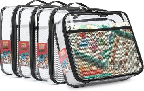 Paquete de 4 bolsas organizadoras de almacenamiento de juguetes de 13.7 pulgadas de largo x 2.7 pulgadas de ancho x 9.7 pulgadas de alto. Negro