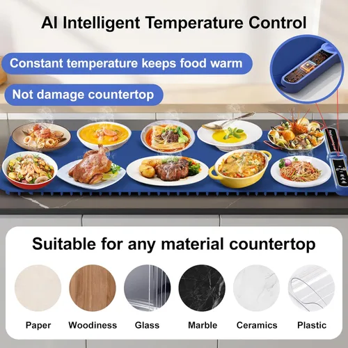 Miniatura 5 de Calentadores eléctricos de silicona para fiestas, buffet, XXL, 40 x 15 pulgadas, extra grande, para calentar alimentos, mantiene los alimentos