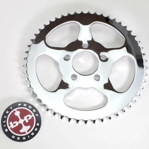 Conversión de 51 dientes de correa a cadena, piñón trasero cromado de 5 radios con desplazamiento de 0.386 in para más de 2000 modelos Harley