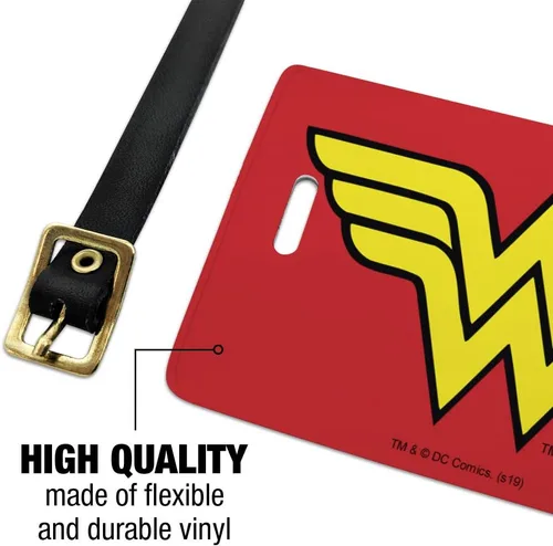 Miniatura 2 de Wonder Woman - Juego de 2 tarjetas de identificación con logotipo clásico para equipaje de mano
