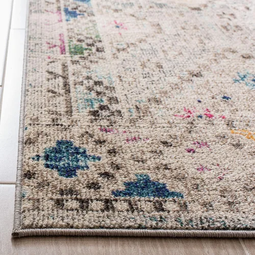 Miniatura 3 de Safavieh Madison Collection MAD418F - Alfombra de área con diamantes, Polipropileno, Gris/amarillo