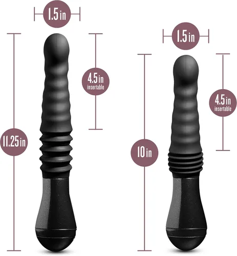 Miniatura 3 de Blush Temptasia Lazarus - Vibrador de empuje de 11.25 pulgadas, masajeador de silicona curvado para punto G y punto P, 3 velocidades SmartThrust