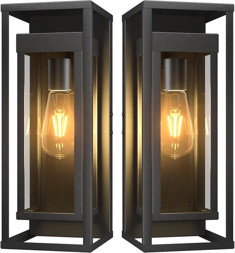 Miniatura 7 de Aplique de pared al aire libre de 15 pulgadas, moderno accesorio de iluminación exterior impermeable, farol exterior grande montado en la pared