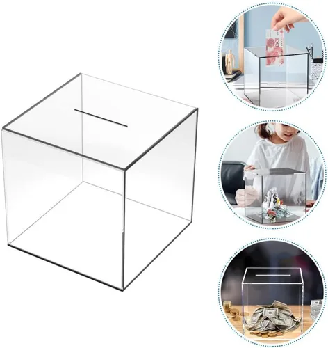 Miniatura 9 de 1 alcancía, caja de cambio de punta para niños y niñas, 4.7 x 4.7 x 4.7 in
