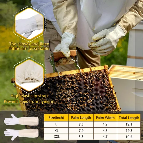 Miniatura 4 de Traje de Abeja, Atuendo de Apicultura Profesional Traje Completo de Apicultor con Capucha y Velo para Hombres y Mujeres Apicultores y Principiantes