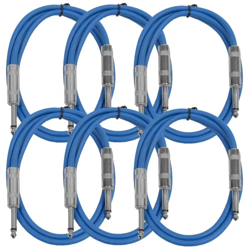 Miniatura 27 de Seismic Audio Cables de guitarra para altavoces, cables de guitarra TS de ¼ pulgadas, 3 pies, multicolor, paquete de 6 Color múltiple