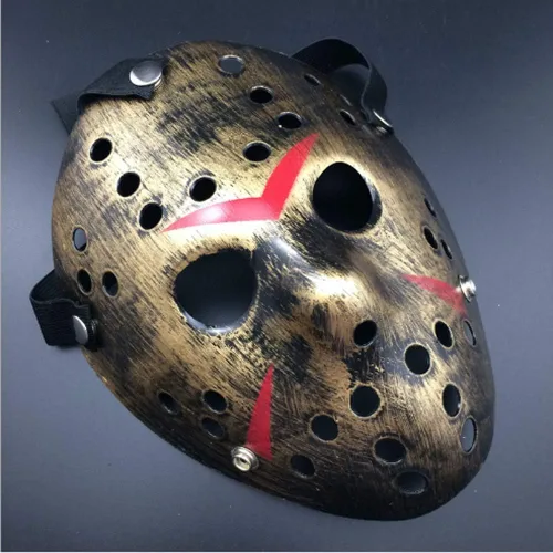 Miniatura 3 de Leprato Máscara de Halloween Retro Espesar Máscara de Hockey de Horror Máscara de Halloween Máscara de Paty Cosplay Máscara de Disfraz Oro