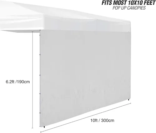 Miniatura 2 de REDCAMP Pared lateral instantánea para toldo desplegable de 10 x 10 pies, 1 paquete solo para pared solar, caqui/azul/blanco/negro