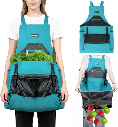 Delantal de jardín, delantales de cosecha con bolsillos para mujeres y hombres, cinturón de herramientas de jardinería de lona, regalos de