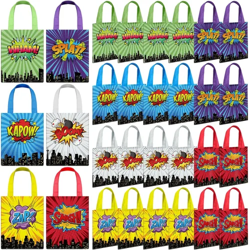 Miniatura 10 de Photect 32 bolsas de regalo para fiesta nocturna de cine, salas de cine no tejidas para golosinas, bolsas de regalo para espectáculos de cine, baby