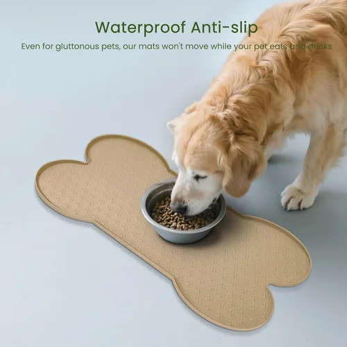 Miniatura 3 de PWTAA Tapete para Comida de Perros Antideslizante de Silicona, Tapete para Tazón de Perro más Grueso, Mantel Individual para Mascotas Impermeable