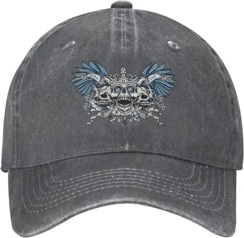 Miniatura 2 de Cowboy Hat Trendy Hats for Man and Women Djustable Four Season Outdoor Baseball Cap of Hell Skull with Angel Deep Heather