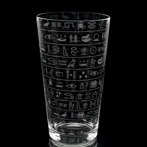 Miniatura 3 de Jeroglíficos egipcios grabados Vaso de pinta Historia de la ciencia Arqueología Pirámides Envoltura completa de 360 grados ¡Gran idea