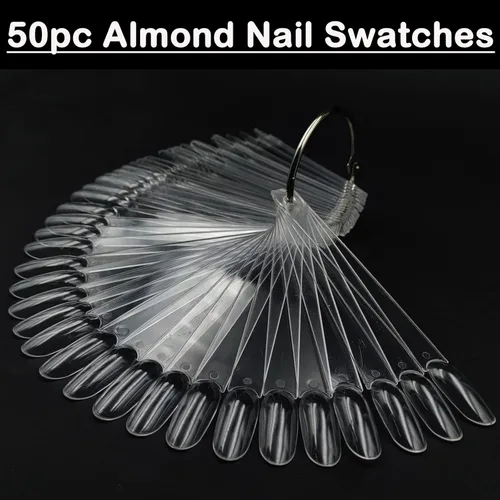 Miniatura 2 de LoveOurHome 150 palitos transparentes para muestras de uñas – Ataúd de aguja largo, almendra, muestras de esmalte de uñas, probador de uñas