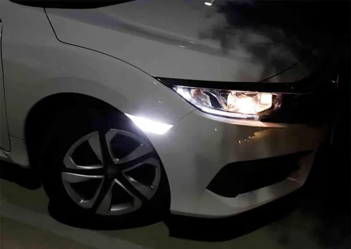 Miniatura 8 de iJDMTOY Kit de luz de marcador frontal LED blanco con lente ahumada, compatible con Honda Civic 2016-2021, alimentado por LED 90-SMD, reemplaza