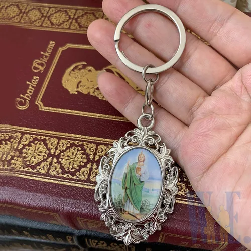 Miniatura 3 de WE Llavero conmemorativo personalizado, 12 unidades, llavero de recuerdo de San Jude, recuerdo de primera comunión, recuerdo de fiesta de bautizo