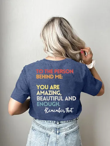 Miniatura 2 de MOUSYA Camiseta con texto en inglés You Matter to The Person Behind Me, You are Amazing Beautiful and Enough