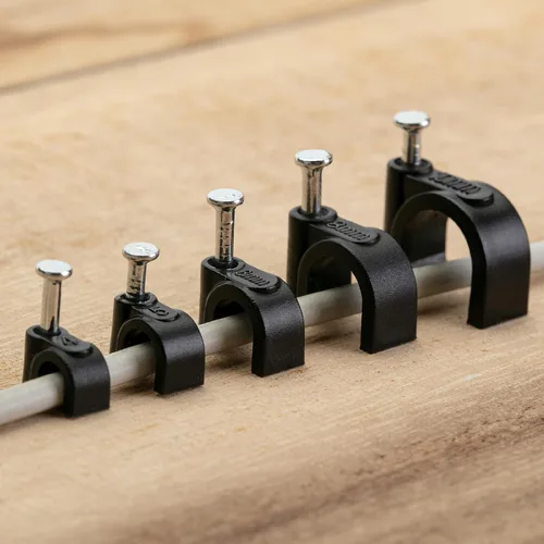 Miniatura 7 de Bates - Clips de cable con clavos de acero, 360 piezas, negro, 0.157 in, 0.197 in, 0.236 in, 0.315 in, 0.394 in, clips de cable para cables