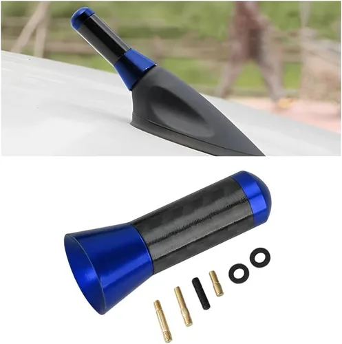 Miniatura 9 de Antena corta para coche, Antena aérea universal rechoncha de 3.5cm, Antena mini de coche de fibra de carbono con rosca de aleación de aluminio