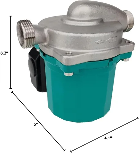 Miniatura 5 de Recirculador de bomba de presión de agua caliente de 3 velocidades de acero inoxidable de 115 V para el hogar, calentador solar/grifo/caldera/ducha
