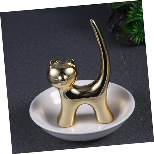 Miniatura 8 de NOLITOY 2pcs Bandejas Decorativas Decorative Jewelry Plate Ring Dish Jewelry Dish Plate Animal Jewelry Plate Ceramic Plate Dish Womans Rings Jewelry