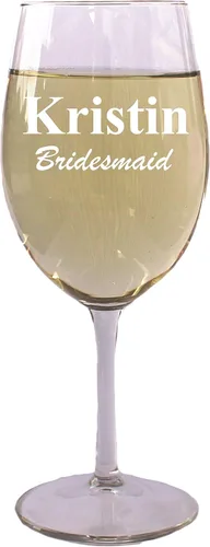 Vaso de vino blanco o rojo personalizado de 14 onzas – Fiesta de boda, dama de honor, Día de la Madre, regalos de inauguración de la casa, monograma