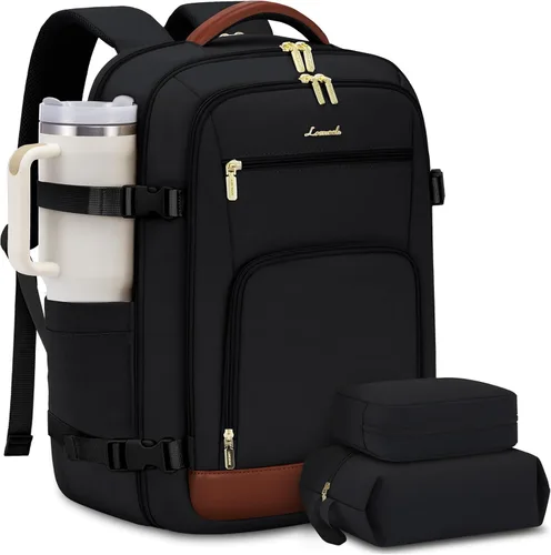 Miniatura 28 de LOVEVOOK Mochila de viaje para mujer y hombre, Beige, Mochilas de viaje