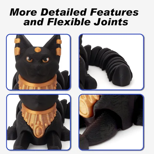 Miniatura 52 de Yipintang Criaturas Impresas en 3D Animales Flexibles - Juego de Animales Fidget de 7 Pulgadas para Decoración de Estantes (Pareja de León Adulto)