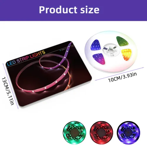 Miniatura 6 de NBBUFF 1M Bedroom LED Strip Lights, Smart APP and Remote Control, Music Sync Color Change, Timing, USB Powered, Cuttable, for Bedroom Room Wall