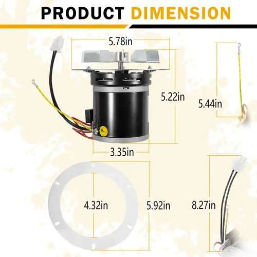 Miniatura 7 de 12056010 12026010 Kit de motor de soplador de escape de combustión para estufa de pellets con junta de repuesto para Whitfield Advantage