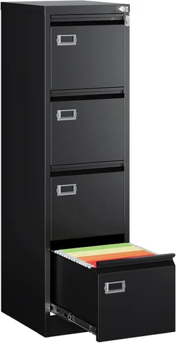 Miniatura 17 de MIIIKO - Archivador de metal con 3 cajones con ruedas, archivador móvil para debajo del escritorio de oficina en el hogar, archivadores totalmente
