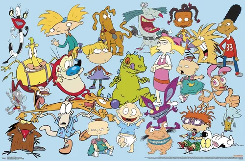 Miniatura 14 de Trends International Póster de pared de personajes de Nickelodeon, 14.725 x 22.375 pulgadas, versión enmarcada de madera de granero